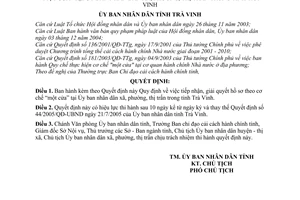 Quyết định 09/2007/QĐ-UBND tiếp nhận, giải quyết hồ sơ theo cơ chế một cửa