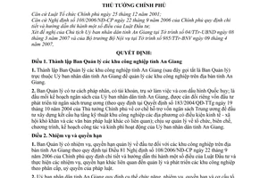 Quyết định 457/2007/QĐ-TTg thành lập Ban Quản lý khu công nghiệp tỉnh An Giang