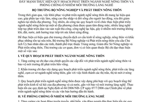 Chỉ thị số 28/2007/CT-BNN thực hiện quy hoạch phát triển ngành nghề nông thôn phòng chống ô nhiễm môi trường làng nghề