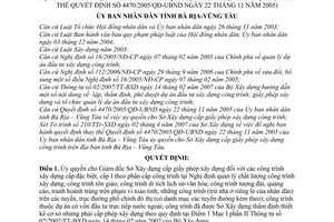 Quyết định 26/2007/QĐ-UBND ủy quyền cho Sở Xây dựng cấp phép xây dựng công trình