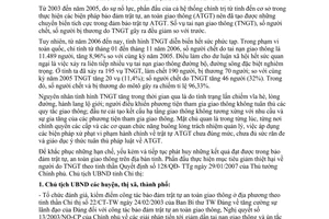 Chỉ thị 09/2007/CT-UBND tăng cường thực hiện biện pháp đảm trật tự ATGT