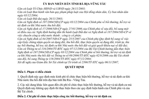 Quyết định 98/2007/QĐ-UBNDmức kinh phí tổ chức thực hiện bồi thường