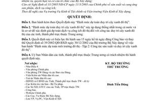 Quyết định 14/2007/QĐ-BXD Định mức dự toán duy trì cây xanh đô thị