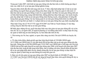 Chỉ thị 04/2007/CT-UBND tăng cường đảm bảo trật tự an toàn giao thông Tuyên Quang