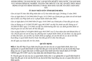 Quyết định 775/QĐ-UBND năm 2007 sửa đổi Quyết định 433/QĐ-UBND