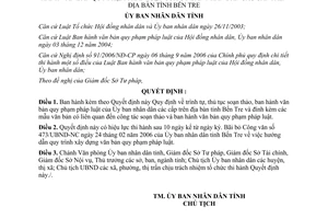 Quyết định 17/2007/QĐ-UBND  ban hành văn bản quy phạm pháp luật của UBND