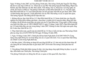 Thông báo 89/TB-VPCP ý kiến kết luận Thủ tướng Chính phủ cuộc họp Đề án 112