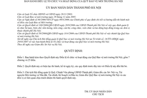 Quyết định 47/2007/QĐ-UBND Điều lệ tổ chức hoạt động Quỹ bảo vệ môi trường Hà Nội