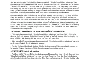 Chỉ thị 21/2007/CT-UBND mô hình Xã phường phù hợp với trẻ em 2007 2010 Thừa Thiên Huế