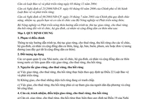 Thông tư 38/2007/TT-BNN hướng dẫn trình tự thủ tục giao cho thuê thu hồi rừng tổ chức hộ gia đình cá nhân cộng đồng dân cư nông thôn