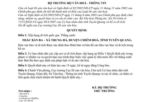 Quyết định 08/2007/QĐ-BVHTT xếp hạng di tích quốc gia