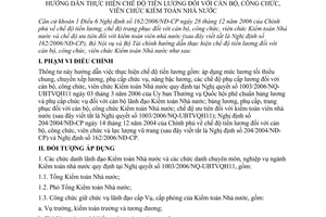 Thông tư liên tịch 01/2007/TTLT-BNV-BTC  hướng dẫn thực hiện chế độ tiền lương đối với cán bộ, công chức, viên chức kiểm toán nhà nước