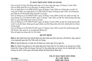 Quyết định 19/2007/QĐ-UBND quy định tạm thời mức thu, chế độ thu, nộp, quản lý sử dụng phí qua cầu Cồn Tiên tỉnh An Giang