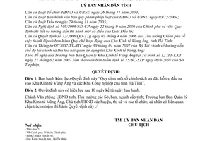 Quyết định 16/2007/QĐ-UBND quy định một số chính sách ưu đãi, hỗ trợ đầu tư vào Khu Kinh tế Vũng Áng và các Khu Công nghiệp của tỉnh Hà Tĩnh