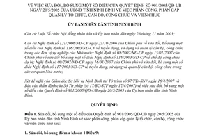 Quyết định 956/2007/QĐ-UBND sửa đổi Quyết định 901/2005/QĐ-UB