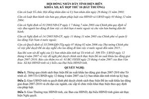 Nghị quyết 88/2007/NQ-HĐND thông qua Đề án xuất khẩu lao động Điện Biên 2007 2010