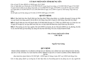 Quyết định 05/2007/QĐ-UBND phân công nhiệm vụ phân cấp quản lý