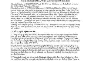 Thông tư liên tịch 29/2007/TTLT-BTC-BKHCN hướng dẫn quản lý tài chính Chương trình KHCN trọng điểm cấp nhà nước giai đoạn 2006-2010