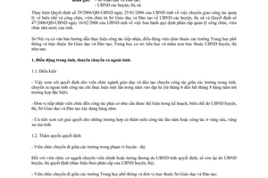 Công văn 353/SNV-CBCC thuyên chuyển, điều động, tiếp nhận viên chức