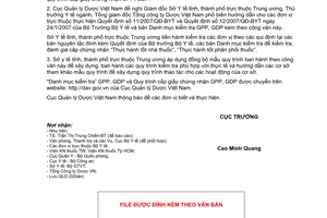 Công văn 2313/QLD-CL Danh mục kiểm tra Thực hành tốt nhà thuốc Thực hành tốt phân phối thuốc mẫu quy trình