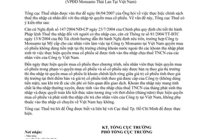 Công văn  1821/TCT-TNCN  chính sách thuế thu nhập từ quyền mua cổ phiếu