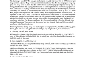 Công văn  415/TT-PCTTr kiểm tra chất lượng phân bón