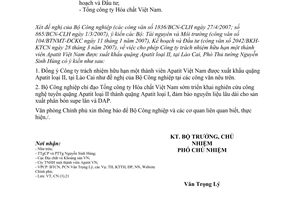 Công văn  2557/VPCP-CN  xuất khẩu quặng Apatit loại 2 nguyên khai  Lào Cai