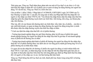 Công văn  1867/TCT-TNCN thuế thu nhập cá nhân đối với cổ phiếu thưởng cho người lao động