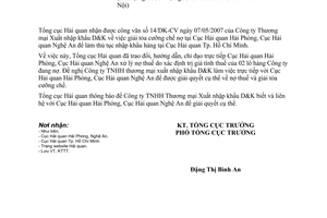 Công văn 2619/TCHQ-KTTT xử lý nợ thuế