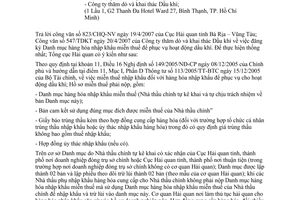 Công văn  2646/TCHQ-KTTT đăng ký Danh mục hàng hóa nhập khẩu miễn thuế thuộc dự án đầu tư