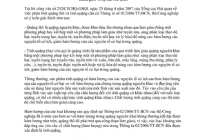 Công văn 2246/BCN-CLH năm 2013 phân biệt quặng tinh quặng