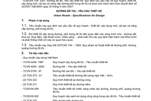 Tiêu chuẩn xây dựng Việt Nam TCXDVN 104:2007 về đường đô thị - yêu cầu thiết kế do Bộ trưởng Bộ Xây dựng ban hành