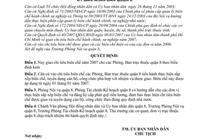 Quyết định 16/2007/QĐ-UBND giao chỉ tiêu biên chế quản lý hành chính năm 2007