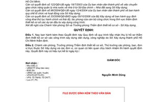 Quyết định 1323/2007/QĐ-SXD-VP Quy định quy trình tiếp nhận thụ lý hồ sơ thẩm định thiết kế cơ sở công trình dân dụng công nghiệp