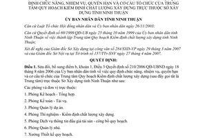 Quyết định 95/2007/QĐ-UBND sửa đổi Quyết định 210/2006/QĐ-UBND Ninh Thuận