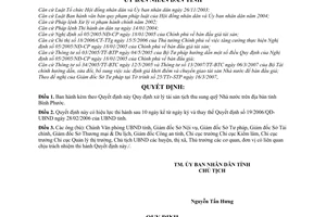Quyết định 25/2007/QĐ-UBND xử lý tài sản tịch thu sung quỹ Nhà nước trên địa bàn tỉnh Bình Phước