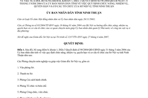 Quyết định 94/2007/QĐ-UBND sửa đổi Quyết định 98/2004/QĐ-UB Ninh Thuận