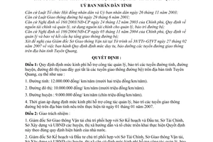 Quyết định 11/2007/QĐ-UBND mức kinh phí hỗ trợ công tác quản lý, bảo trì