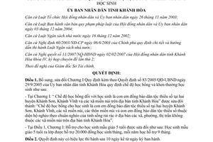 Quyết định 20/2007/QĐ-UBND sửa đổi Quyết định số 83/2005/QĐ-UBND Khánh Hòa