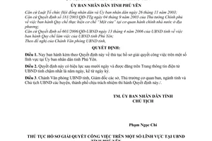 Quyết định 784/QĐ-UBND  thủ tục hồ sơ giải quyết công việc