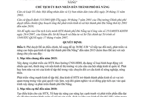 Quyết định 3282/QĐ-UBND 2007 điều chỉnh 38/BC-UB đổi mới phát triển kinh tế tập thể Đà Nẵng