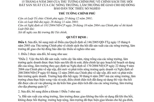 Quyết định 57/2007/QĐ-TTg sửa đổi quyết định 146/2005/QĐ-TTg chính sách thu hồi đất sản xuất của các nông lâm trường giao hộ đồng bào dân tộc