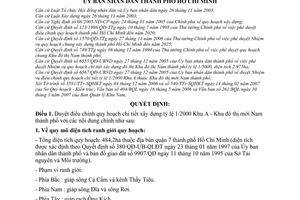 Quyết định 2038/QĐ-UBND duyệt điều chỉnh quy hoạch chi tiết xây dựng tỷ lệ 1/2000 khu A - khu đô thị mới Nam Thành phố