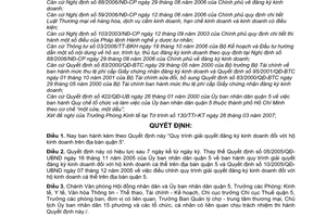 Quyết định 07/2007/QĐ-UBND Quy trình giải quyết đăng ký kinh doanh hộ kinh doanh quận 5