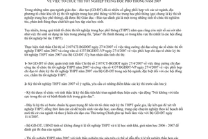 Chỉ thị 11/2007/CT-UBND tổ chức thi tốt nghiệp trung học phổ thông An Giang