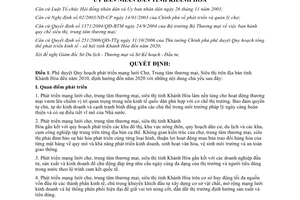 Quyết định 816/QĐ-UBND năm 2007 Quy hoạch chợ trung tâm thương mại siêu thị Khánh Hòa