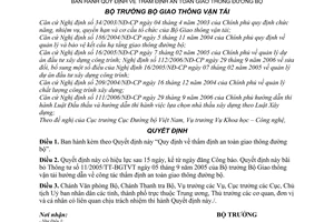 Quyết định 23/2007/QĐ-BGTVT Quy định thẩm định an toàn giao thông đường bộ