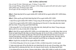 Quyết định 60/2007/QĐ-TTg thành lập Quỹ hỗ trợ người nhiễm HIV/AIDS