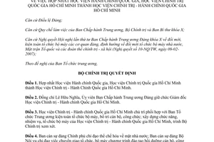 Quyết định số 60-QĐ/TW năm 2007 hợp nhất Học viện Hành chính quốc gia Học viện Chính trị quốc gia