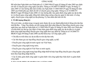 Chỉ thị 12/2007/CT-UBND quản lý nhà nước chuyển giao giám định công nghệ Bà Rịa